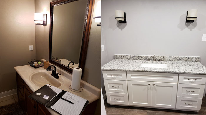 Before And After Bathroom Countertop Replacement